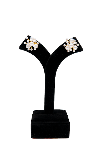 Gold Plated Pearl Stud Earrings for Women